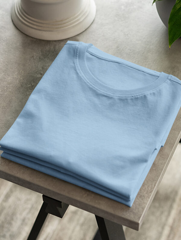 Baby Blue Oversized Plain T-Shirt For Men