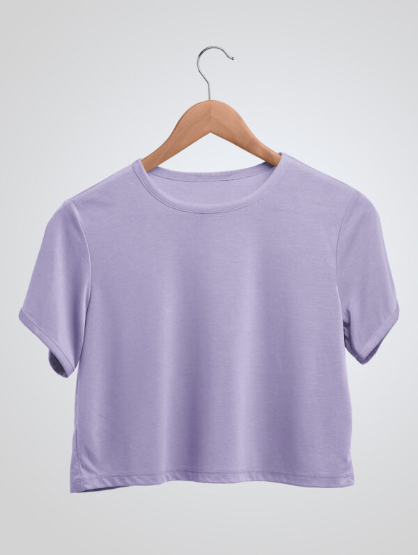 Plain Lavender Crop Top T-Shirt