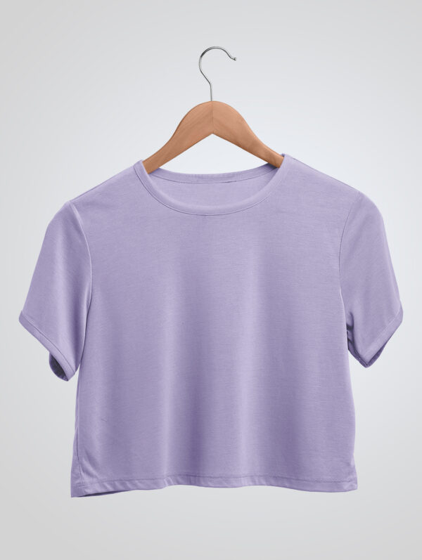 Plain Lavender Crop Top T-Shirt