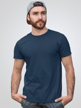 Plain Navy Blue T-Shirt For Men's