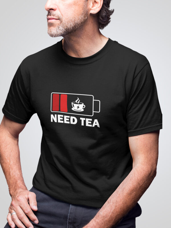 Men's Black T-Shirt Need Tea