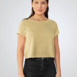 Plane Beige Crop Top T-Shirt