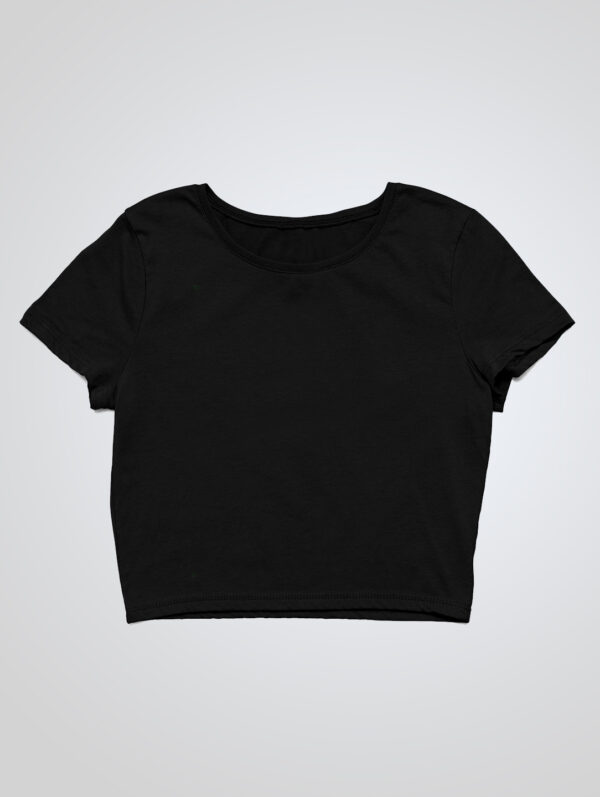 Plane Black Crop T shirt