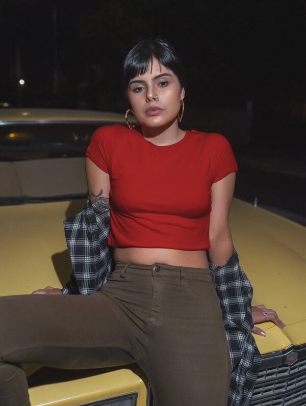 Plane Red Crop Top T-Shirt