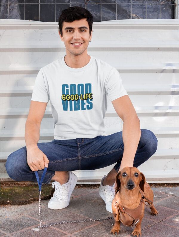 Good Vibes Good Life Men's Graphic Printed White T-Shirt