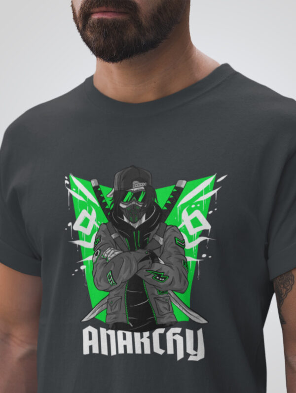 Men's Graphic Printed Steel Gray T-Shirt