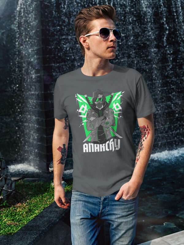 Men's Graphic Printed Steel Gray T-Shirt