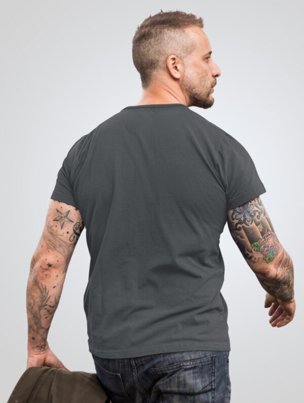 Men's Graphic Printed Steel Gray T-Shirt