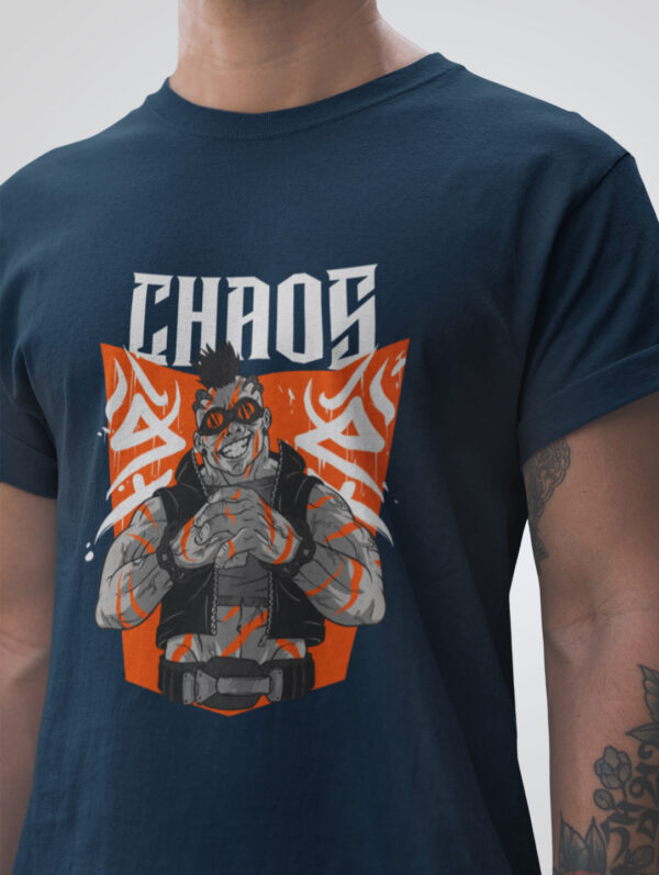 Men's Graphic Printed Navy Blue T-Shirt