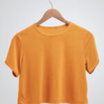 Plain Golden Yellow Crop Top T-Shirt