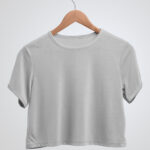 Plain Grey Melange Crop Top T-Shirt