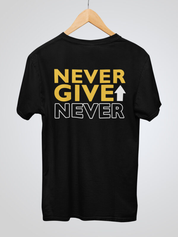 Never Give Up Never Oversized Black T-Shirt For Men