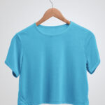 Plain Sky Blue Crop Top T-Shirt