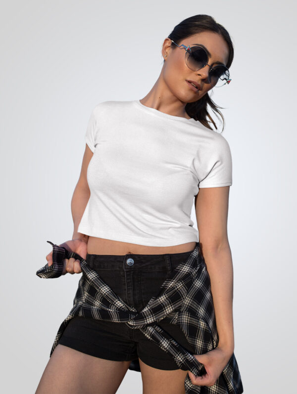 Plain White Crop Top T-Shirt
