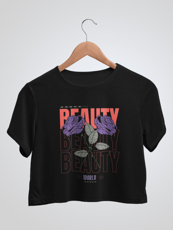 Black Crop Top T-Shirt Beauty