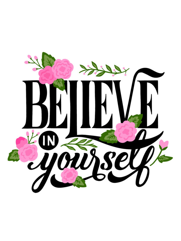 White Crop Top T-Shirt Believe In Your Self