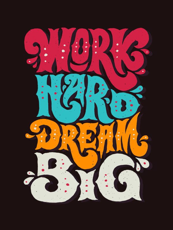 Work Hard Dream Big Men's Coffee Brown T-Shirt