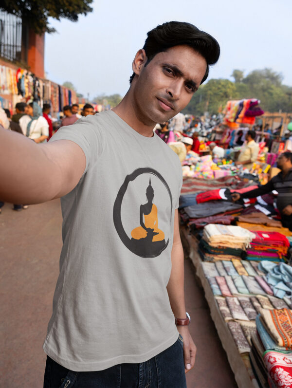 Buddha Men's Grey Melange T-Shirt