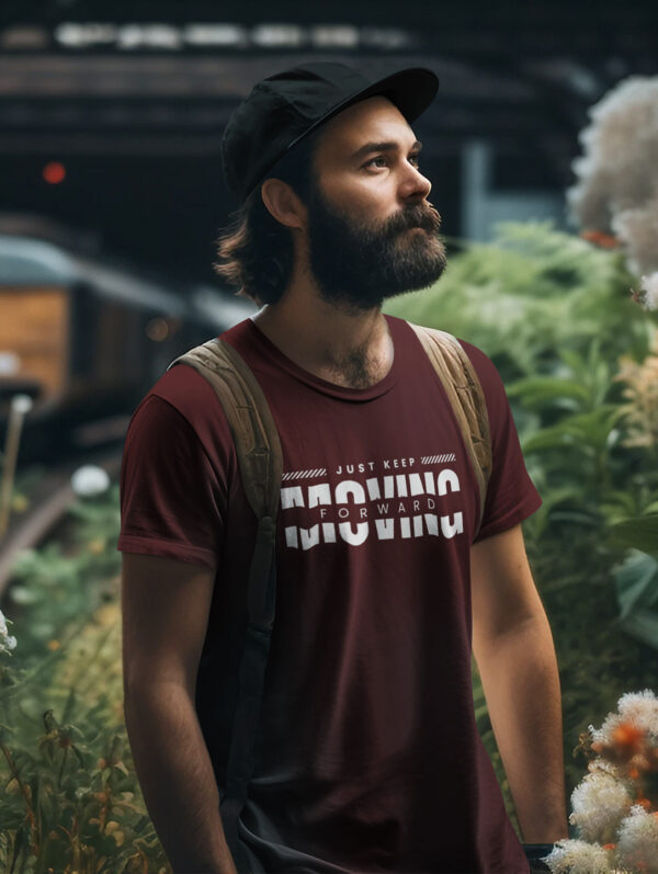 Moving Forward Men's Maroon T-Shirt