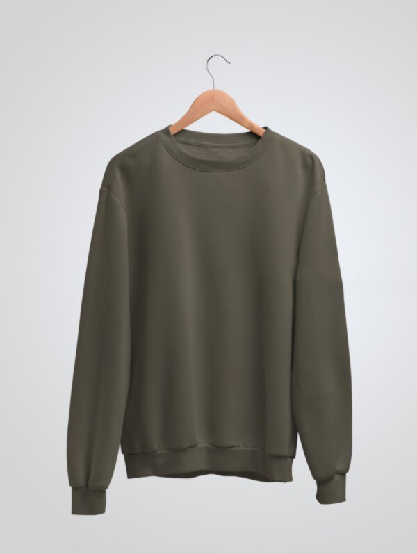 Plain Olive Green Sweatshirt For Men's
